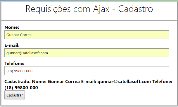 Cadastrar usuário utilizando Ajax com PHP.