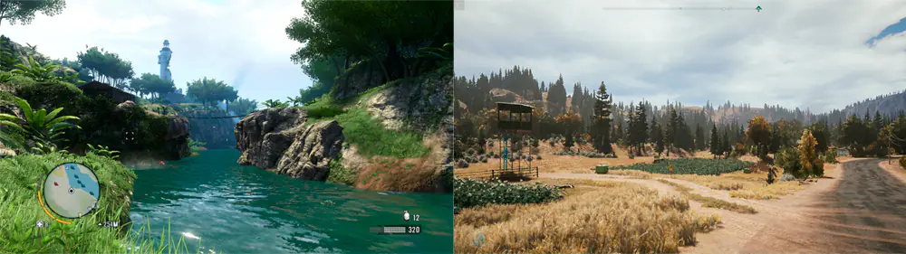 Far Cry 3 e Far Cry 5 analise do terreno