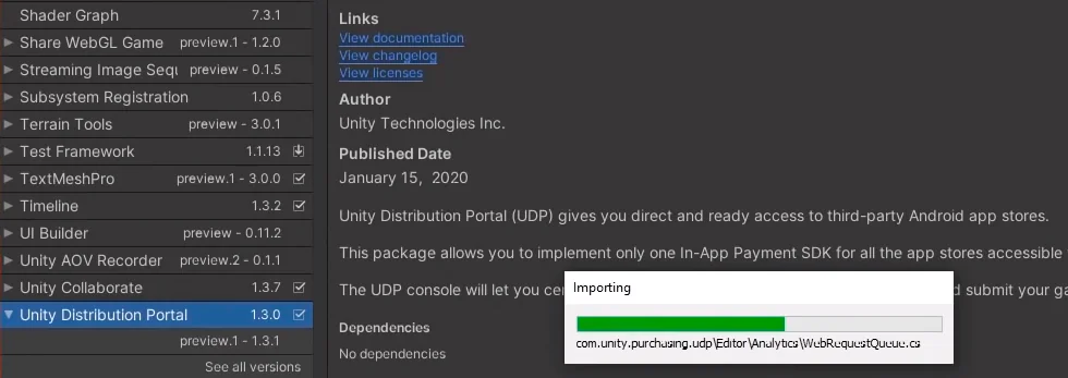 Package Manager Unity UDP