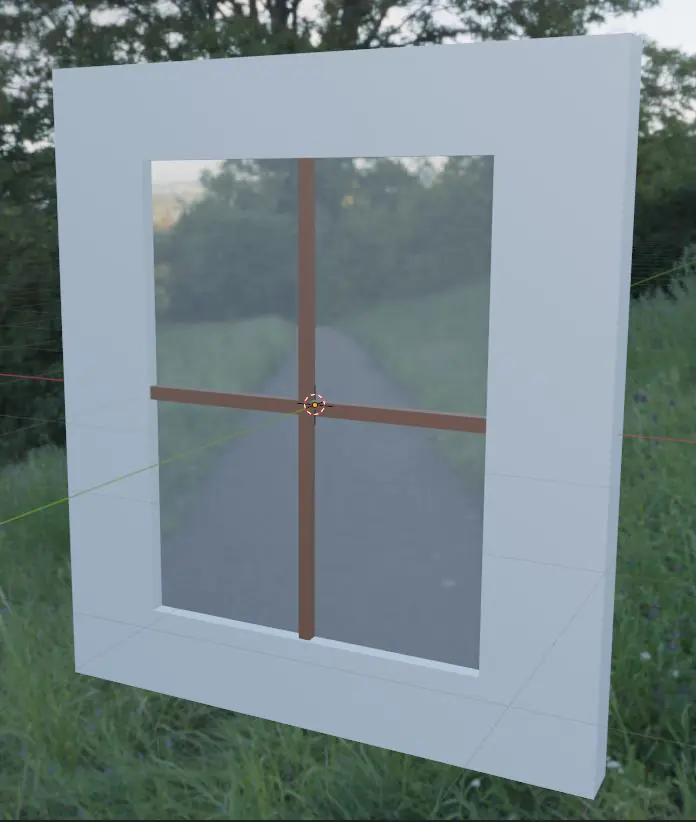 HDRI aplicado em um projeto, as janelas refletem o ambiente