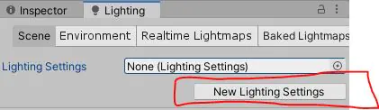 Botão Neew Lighting Settings para gerar arquivos de configuração