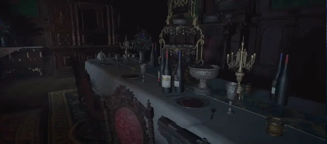 Sala de jantar Resident Evil Village.