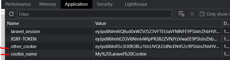 Laravel 8, cookies criptografados 