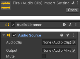 Componentes AudioClip, AudioListener e AudioSource