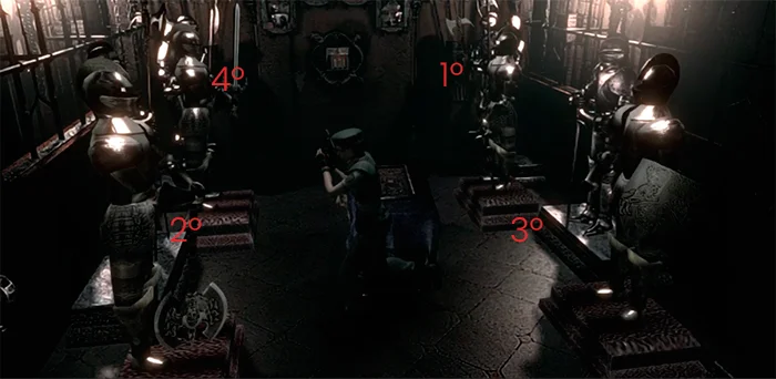 Resident Evil 1 Remake: Solução enigma das estátuas sequência