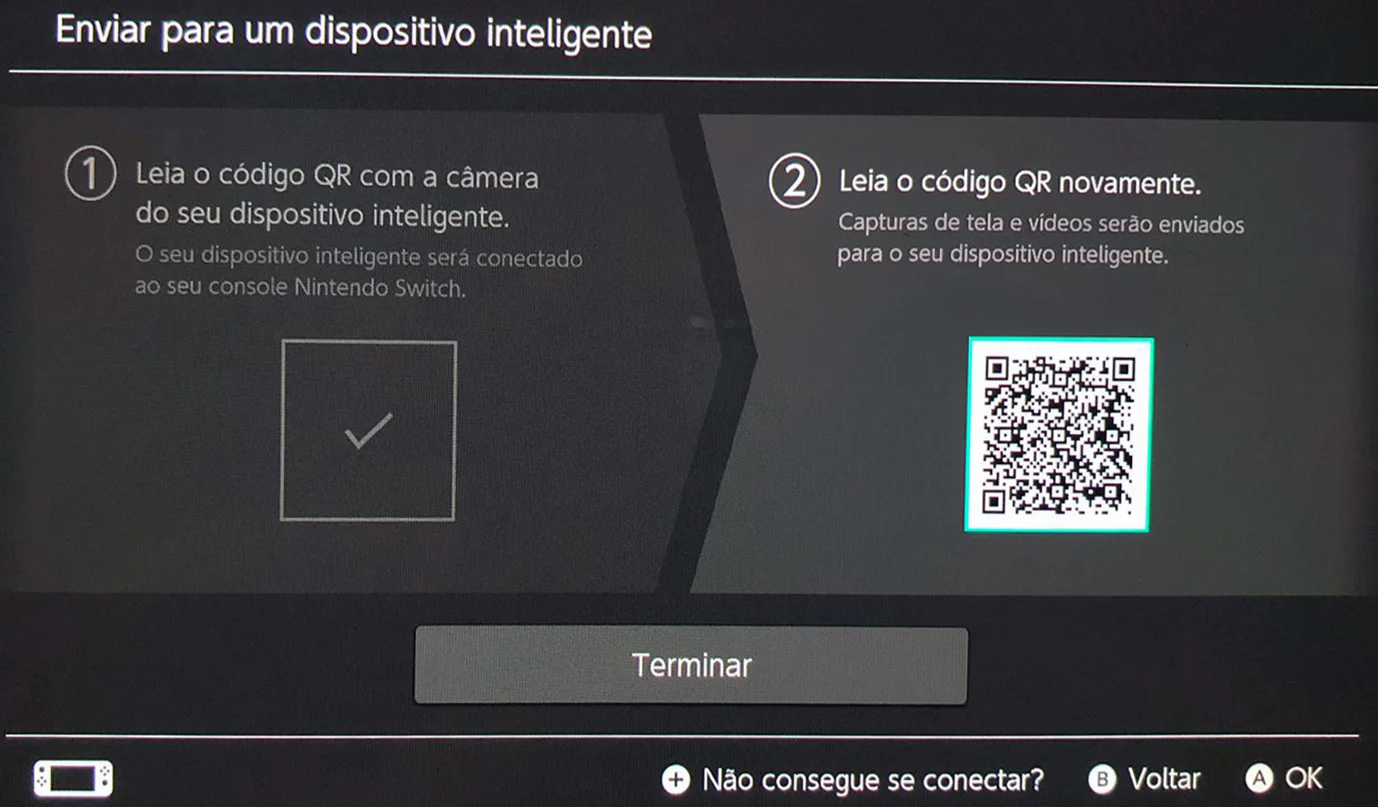Enviar para dispositivo inteligente via QR Code